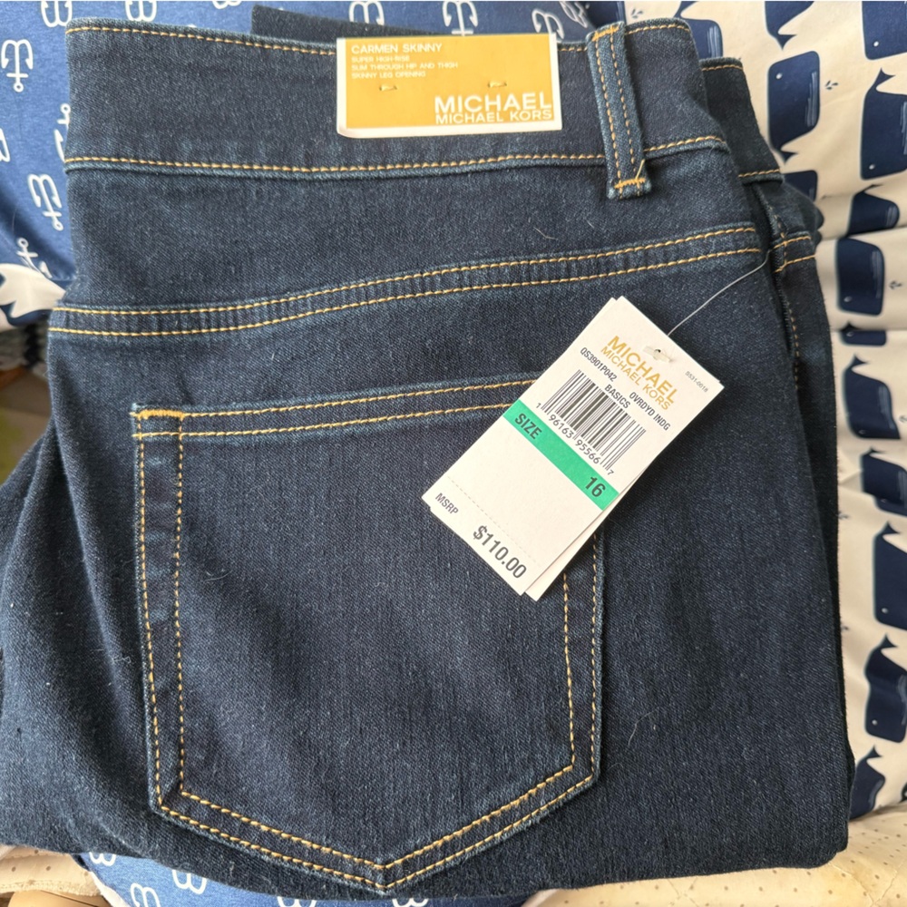 MICHAEL Michael Kors Dark Blue High-Rise Women's Jeans